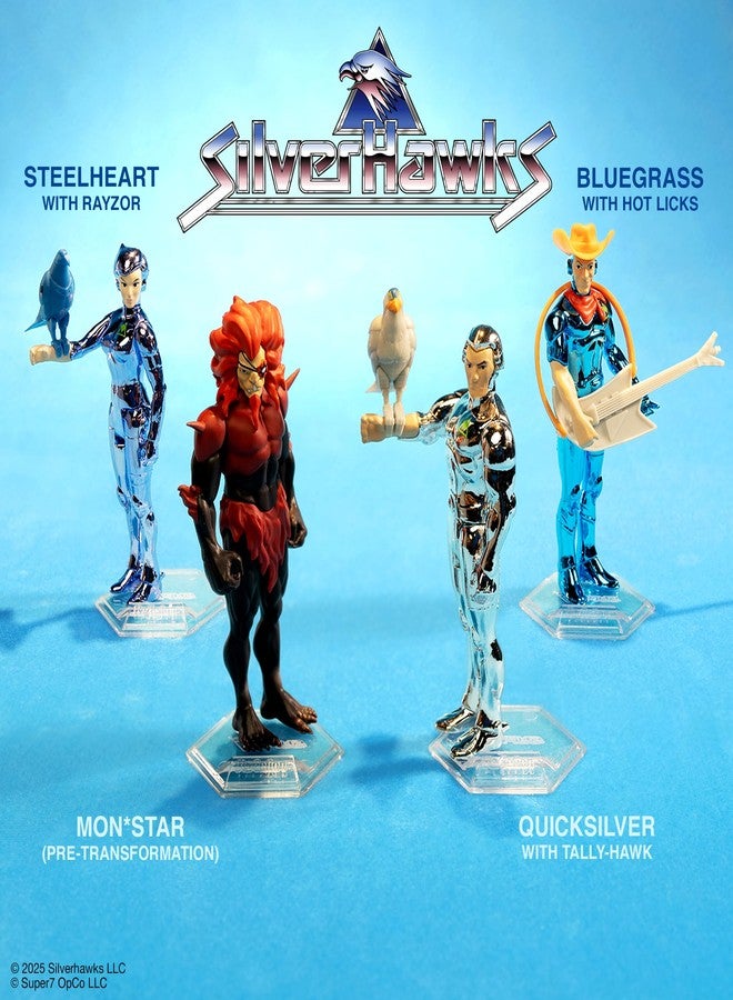Super7 SilverHawks Steelheart (Toy Version) Reaction Figure - 3.75" SilverHawks Action Figure with Accessory Classic Cartoon Collectibles and Retro Toys - Image 5